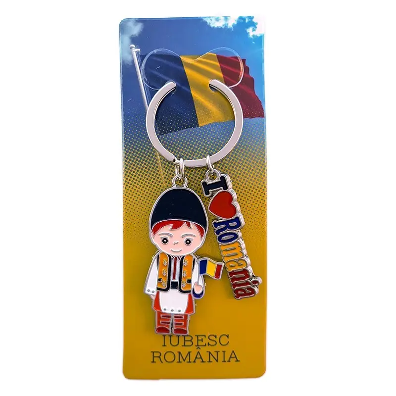 Baiat taran port popular romania, breloc din metal, suvenir, model 578g b